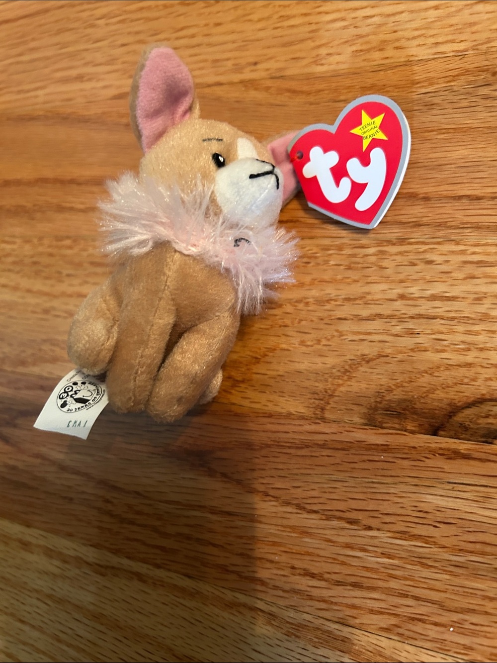 Ty -Pico -Tan Chihuahua Plush with Pink Fluffy Collar McDonald’s happy meal